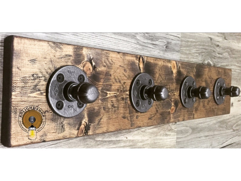 Rustic Industrial Wall Coat Rack Modern Hooks Hook Backpack Etsy