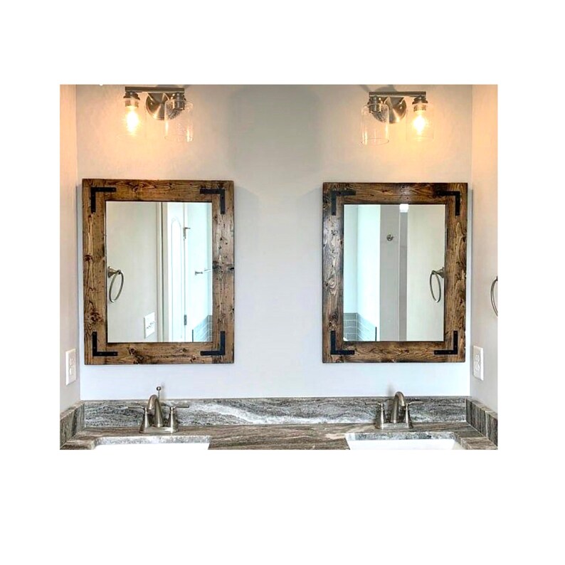 Rustic Distressed Wood Frame Mirror, Farmhouse bathroom Vanity Mirror, Large Small Sizes, Cottage Hallway Decor imagen 19