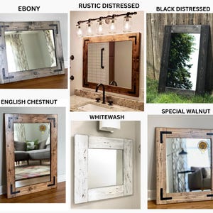 Wood Stain Samples for Lulight Mirrors and Shelves, Individual Solid Wood Color Swatches image 8