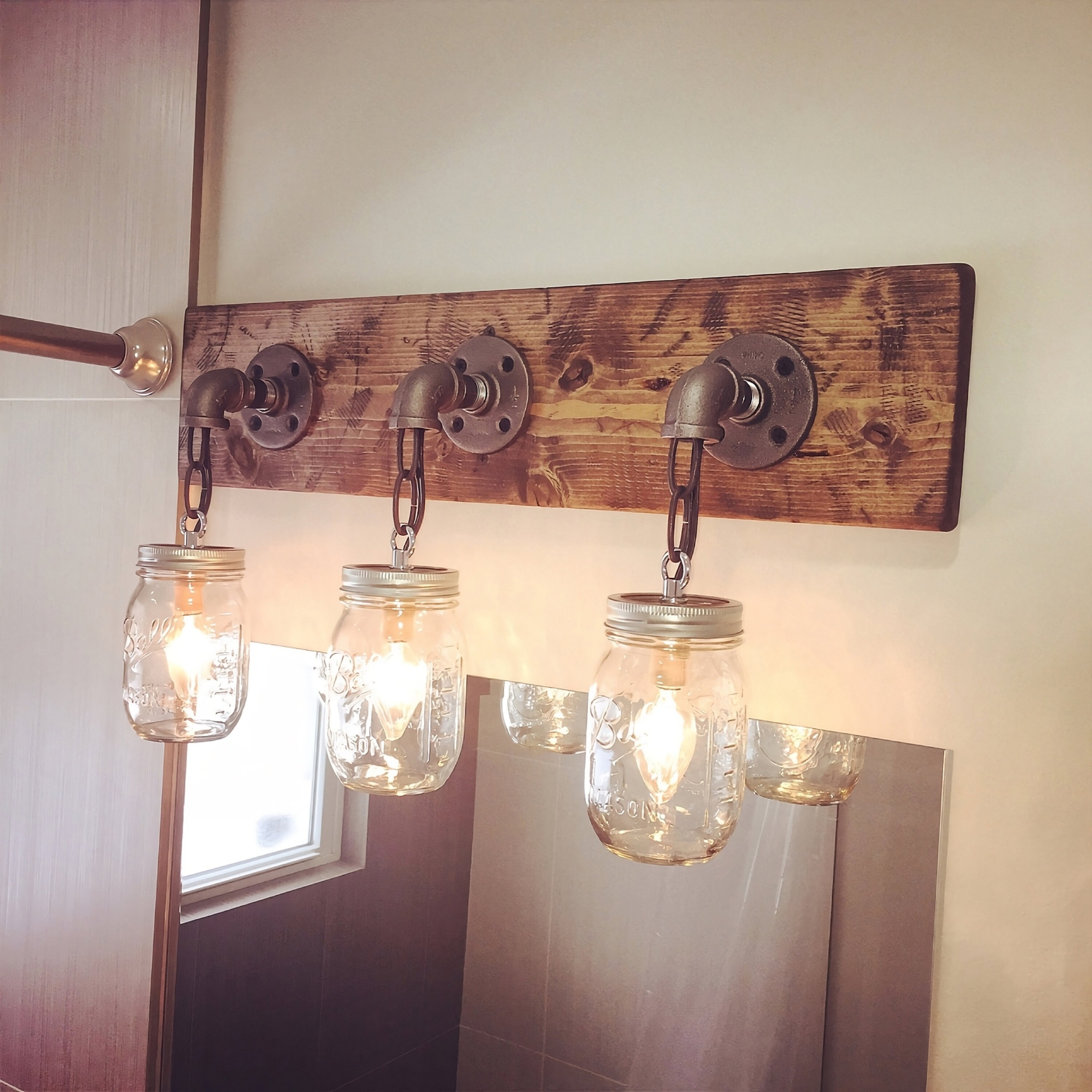 Mason jar bathroom online light