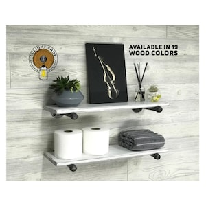 White Slatted Bathroom Wall Shelf - AEWholesale