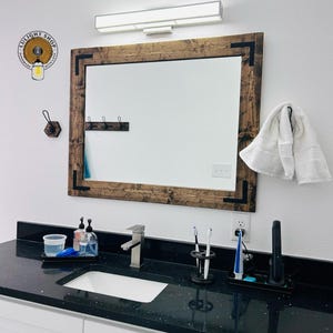 Rustic Distressed Wood Frame Mirror, Farmhouse bathroom Vanity Mirror, Large Small Sizes, Cottage Hallway Decor imagen 15