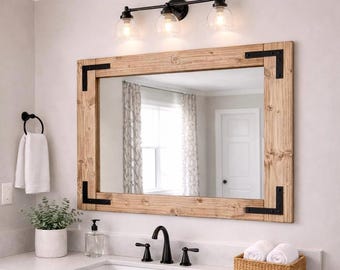 SPECIAL WALNUT Mirror, Farmhouse Mirror, Bathroom Mirror, Wall Mirror, Vanity Mirrors, Best Hand Cut Quality USA Sourced  1/4" Mirror Glass