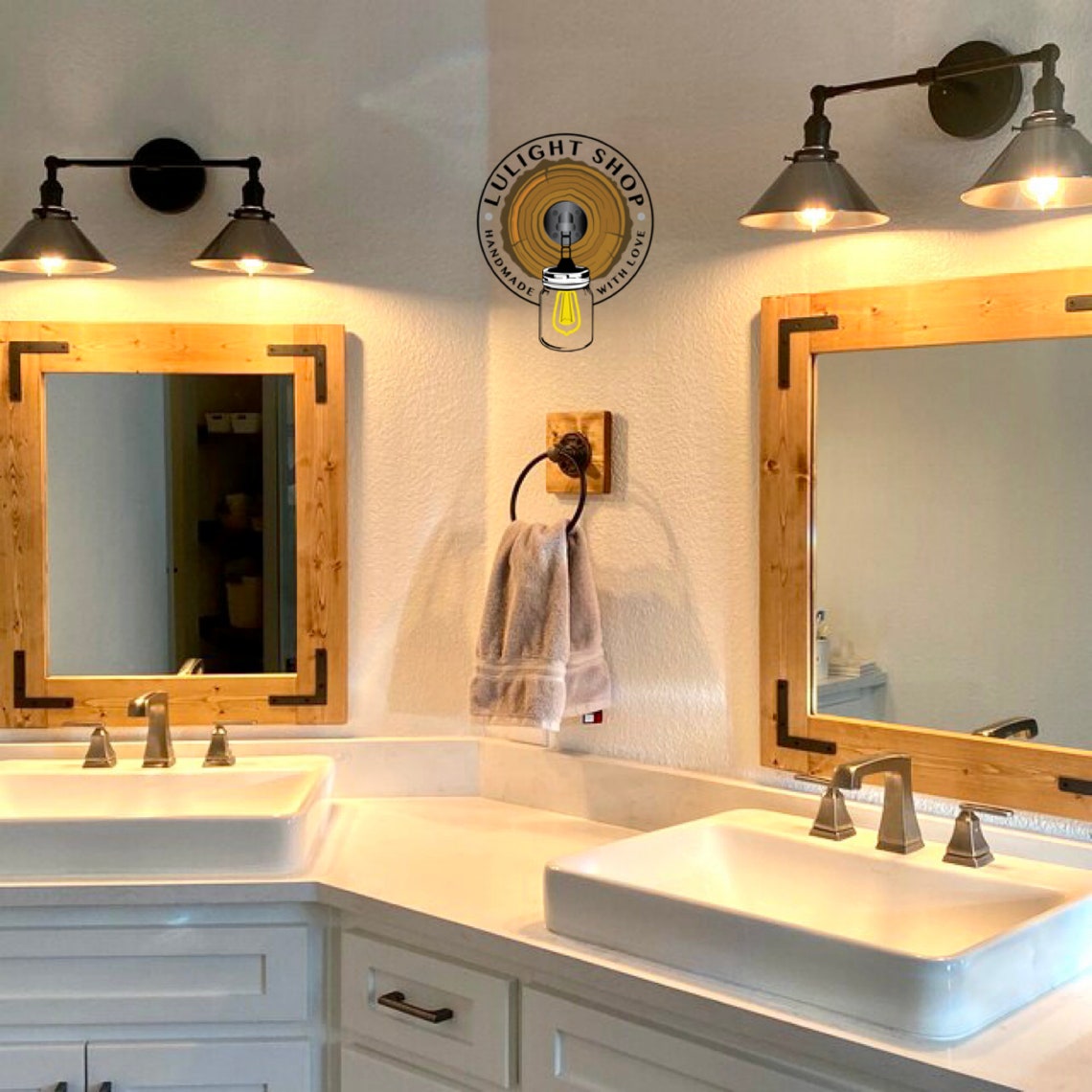 EARLY AMERICAN Bathroom Mirror Farmhouse Wood Framed Mirror Etsy