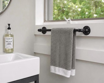 Industrial Pipe Kitchen Rack – Farmhouse Wall Mounted Towel Rack | Bathroom & Kitchen Holder | Handmade Heavy Duty Rack