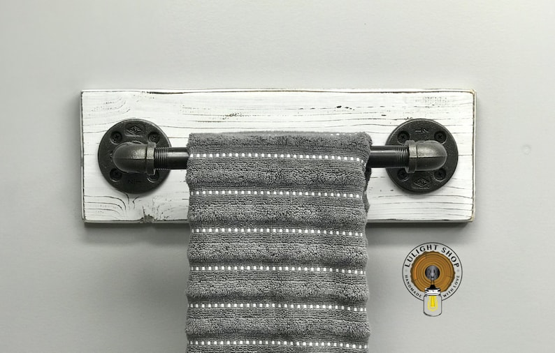 Wall Whitewashed Hand Towel Holder Bathroom Towel Holder Etsy