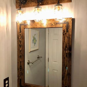 Rustic Distressed Wood Frame Mirror, Farmhouse bathroom Vanity Mirror, Large Small Sizes, Cottage Hallway Decor imagen 18