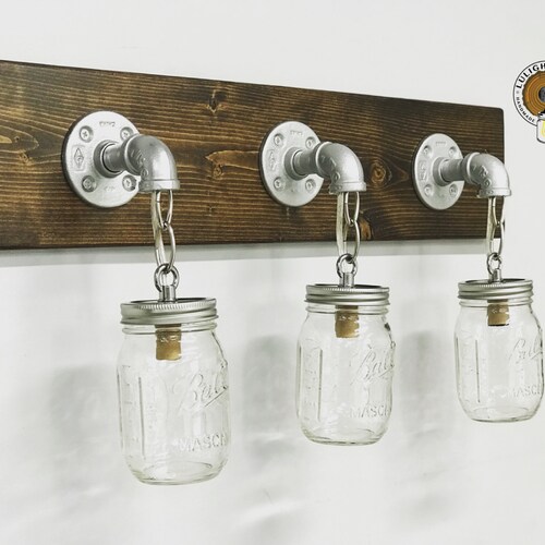 ESPRESSO Unique Vanity Light, Jar Light, Bathroom shops Fixture, Modern Look, Pendant Light, Wall Light, Hanging Lighting, Industrial Rustic, Gift