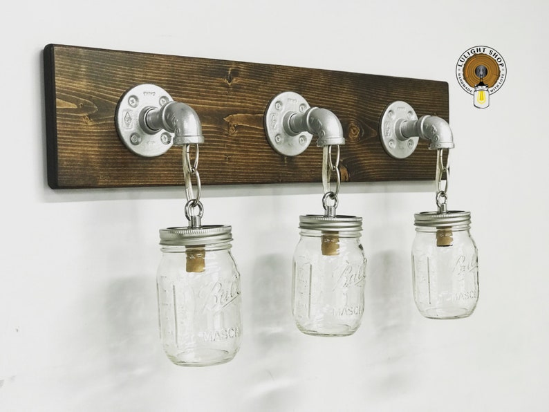 ESPRESSO Unique Vanity Light, Jar Light, Bathroom shops Fixture, Modern Look, Pendant Light, Wall Light, Hanging Lighting, Industrial Rustic, Gift
