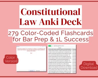 Constitutional Law Anki Flashcards (279 Notes) – Bar Exam & Law School Prep