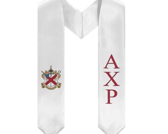 Alpha Chi Rho Graduation Stole With Crest - White