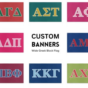 Custom Sorority & Fraternity Flag | Wide Greek Block Banner | Design Your Own Greek Flag