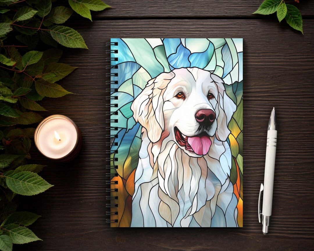 Great Pyrenees Spiral Notebook, Creative Dog Lover Journal, Stained ...