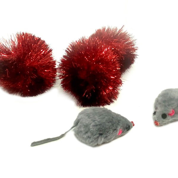 Cat Toy Tinsel Red Etsy