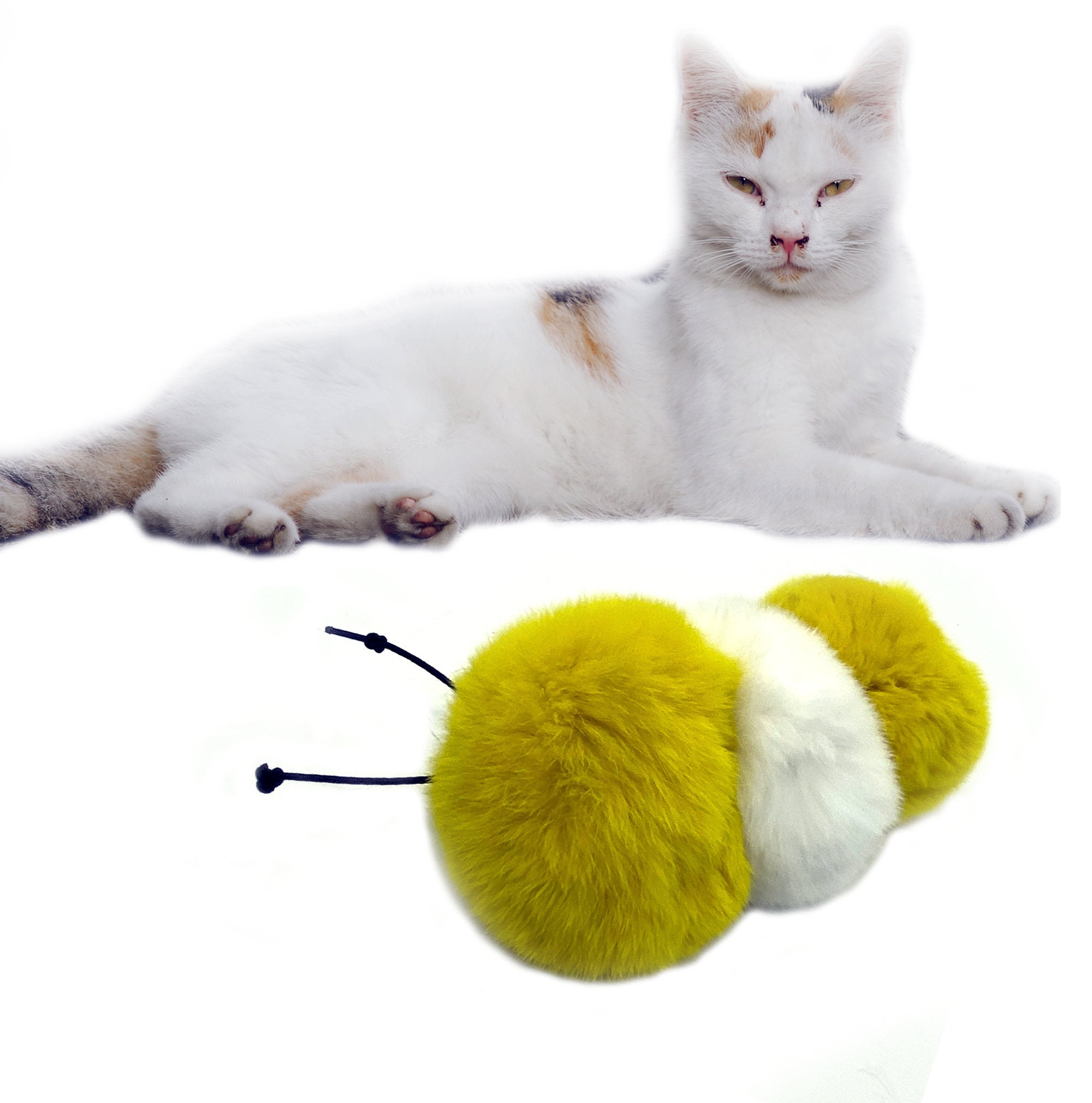8cm Rabbit  Ball Rope Pom Fun Fashion Accessory Dog Cat Pet Fur PomToy 3 FOR 2 