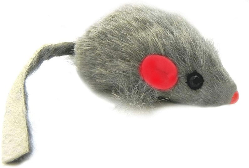 Real Furry Mice Cat Toy Package With Gray Plush Rabbit Fur Etsy