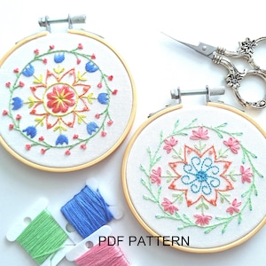 Mini Mandalas - Embroidery Pattern - PDF Download - DIY Embroidery - Hoop Embroidery
