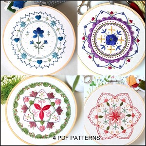 Mandala Pattern Bundle 2 - PDF Download - Embroidery Patterns - DIY Embroidery