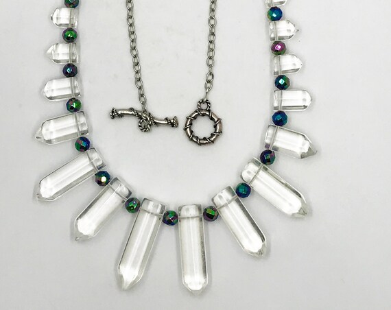23" crystal points necklace