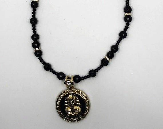 20" vintage pharaoh pendant necklace