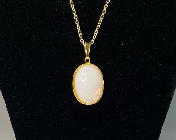 20" sea opal pendant on gold
