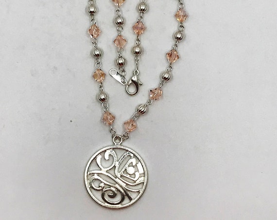 17" Swarovski silk shimmer crystal necklace