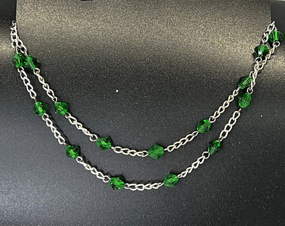 25" Emerald green Swarovski crystal necklace