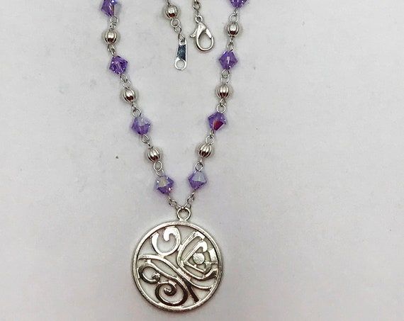 17.5" violet Swarovski crystal necklace