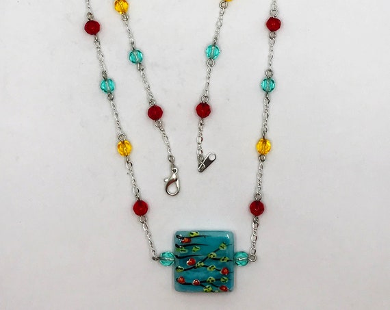 24" hand painted focal necklace