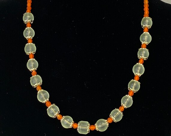 19" frosted glass bead necklace