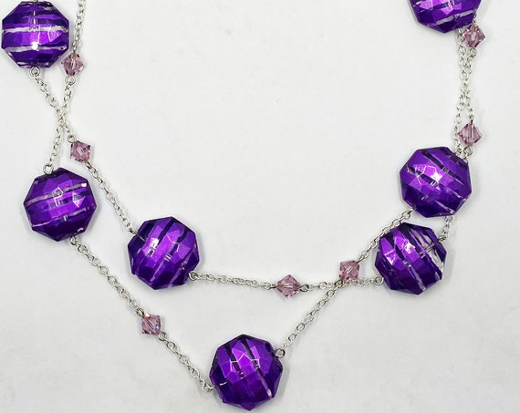 44" purple Swarovski crystal necklace
