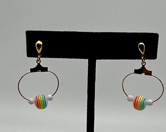 Candy rainbow earrings on silver or gold - stud