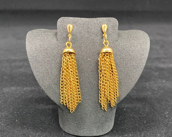 Gold tassel earrings