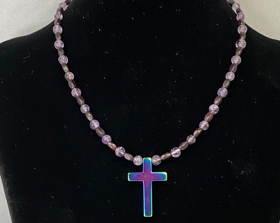 16.5" hematite rainbow necklace