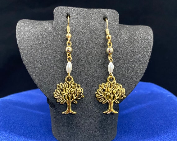 Tree charm earrings