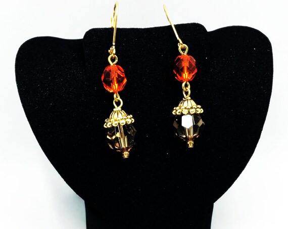 Swarovski crystal acorn earrings