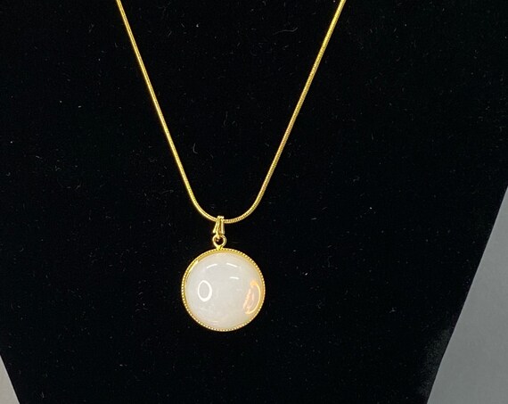 18" sea opal pendant on gold