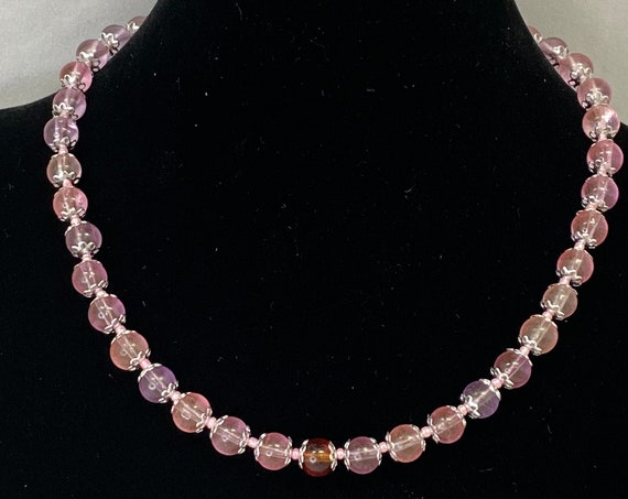 17" shades of pink necklace
