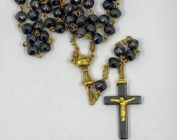 20.5" hemalyke bead rosary with chalice center