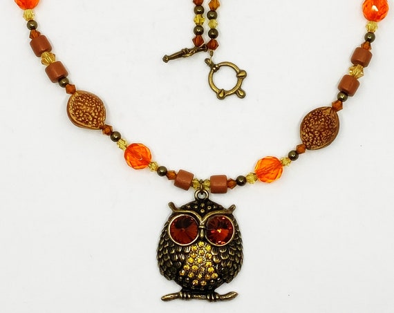 19" owl necklace
