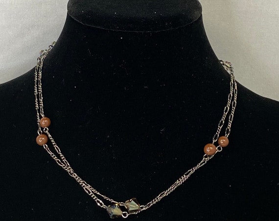 30" Swarovski crystal and jasper necklace