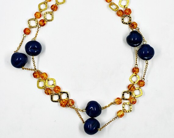 36" blue shimmer necklace