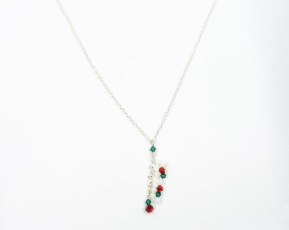 19" Swarovski crystal Christmas cluster necklace and earrings set
