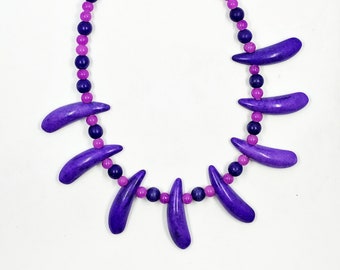 15" purple bead necklace