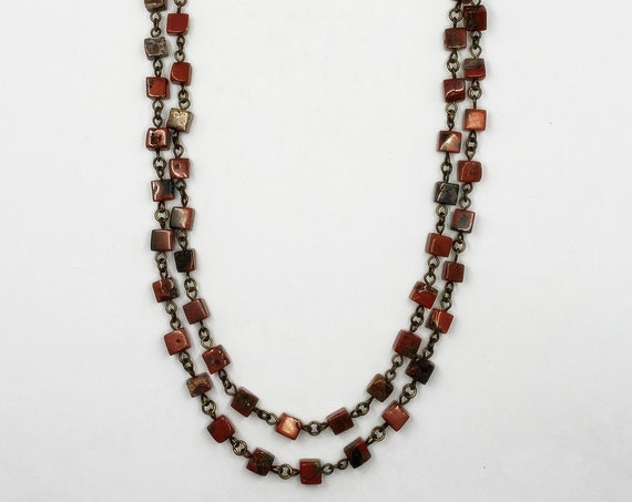 38" brecciated jasper necklace