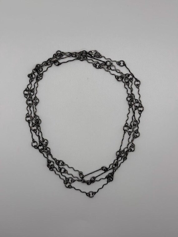 56" gunmetal link necklace