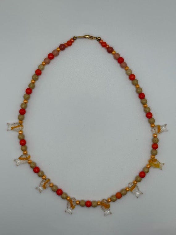17" orange fish choker