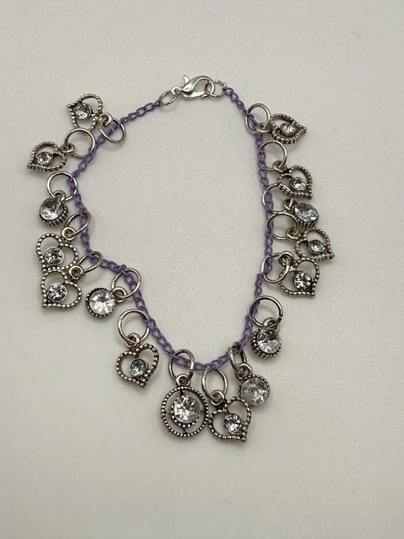 8" rhinestone charm bracelet