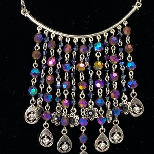 16&quot; dark rainbow bib choker