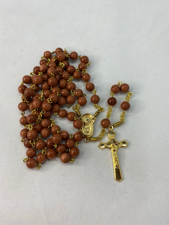 29.5" goldstone Franciscan crown 7 decade rosary